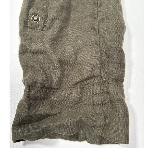 Caslon Linen Olive Green Roll Tab Sleeve Cardigan Jacket Women's Small - Picture 7 of 7